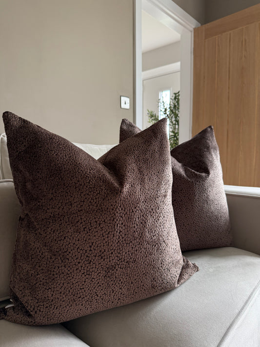 Bingham Chocolate Large Cushion 22"