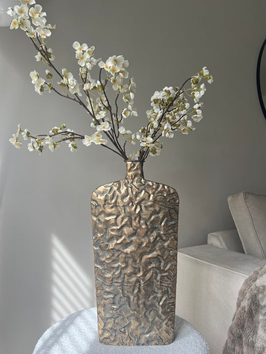 Gold Hammered Vase