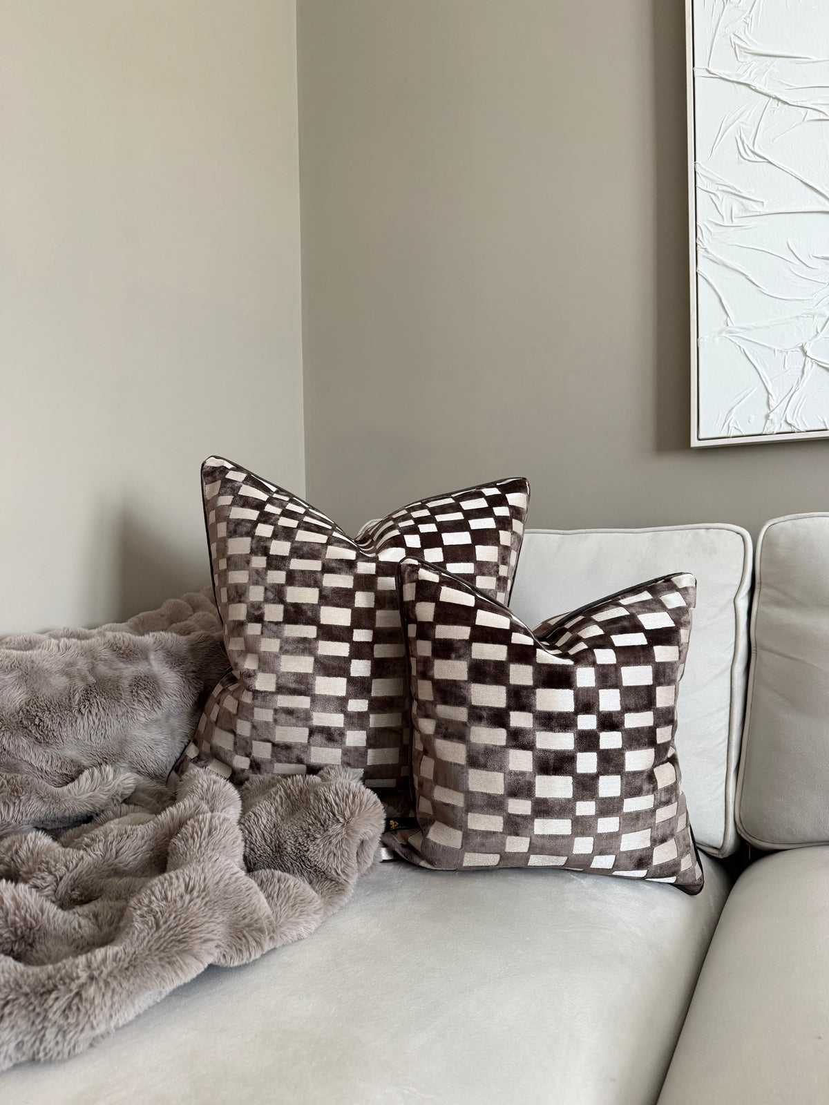 PM Modblock Chocolate Cushion