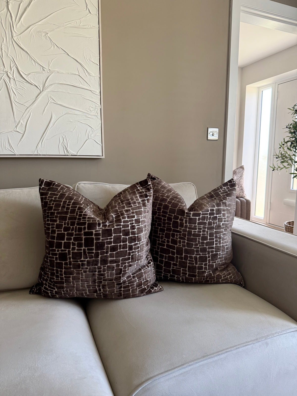 Bergen Chocolate Large Cushion