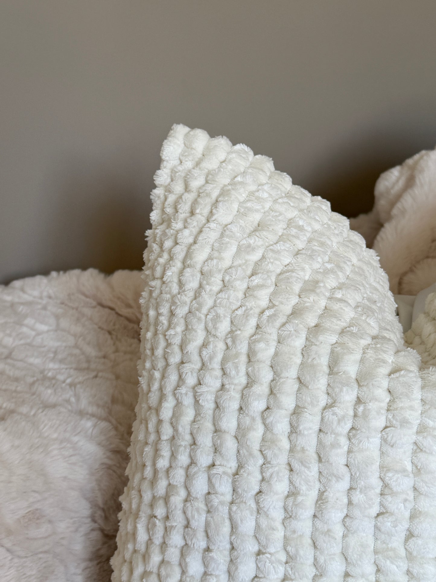 Tuffra Ivory Soft Bobble Cushion