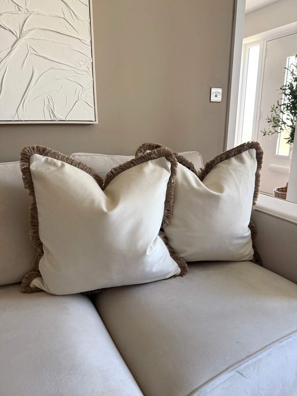 Verona Champagne Fringed Cushion