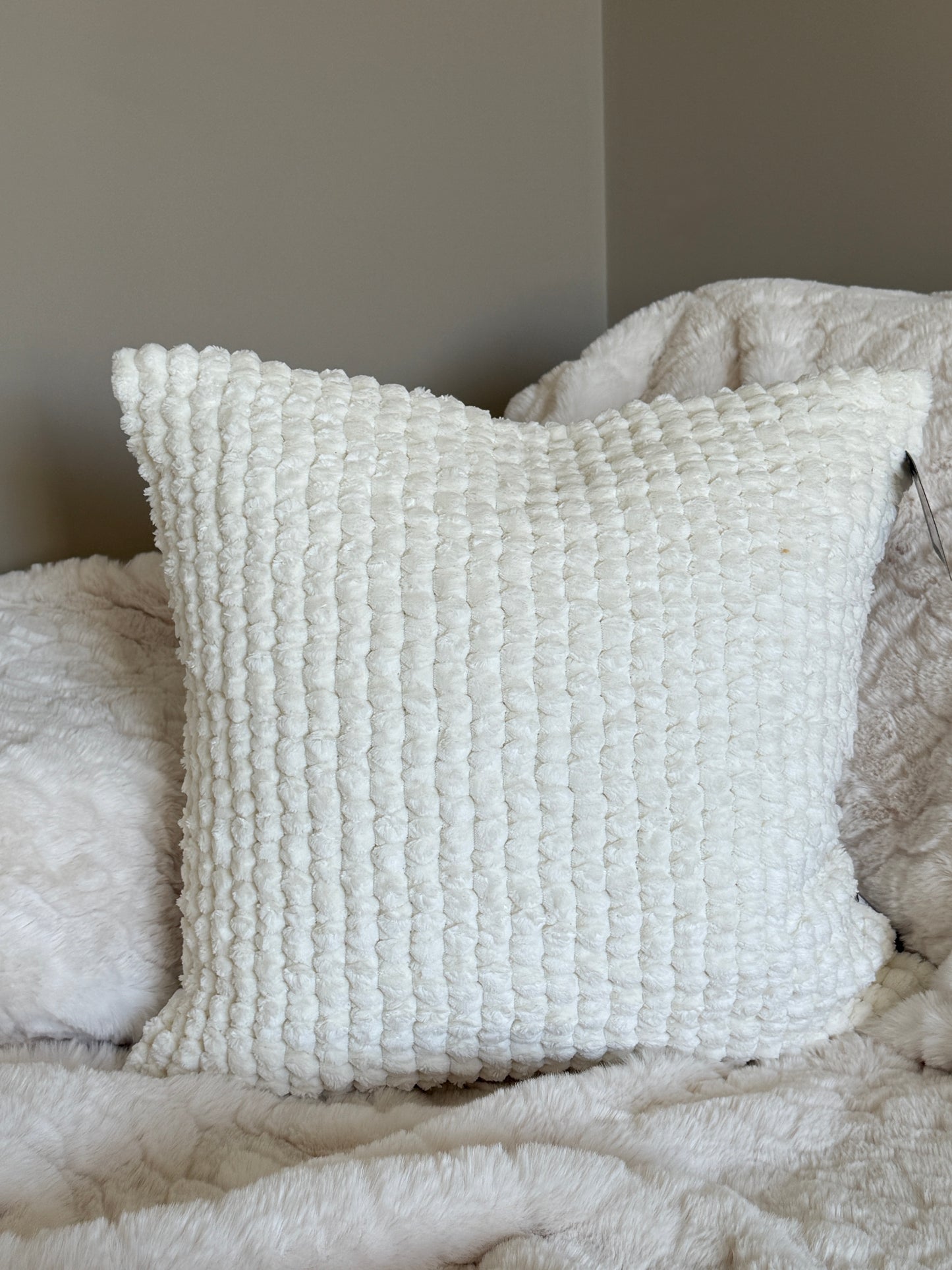 Tuffra Ivory Soft Bobble Cushion
