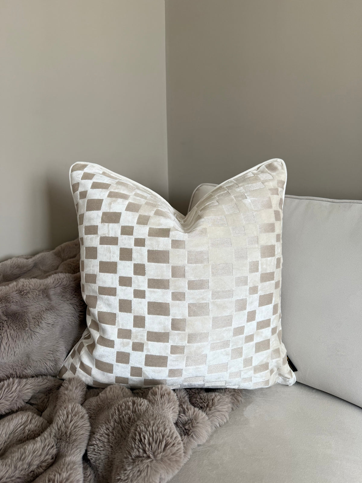 PM Modblock Ivory Large Cushion