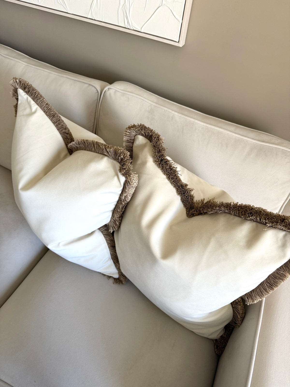 Verona Champagne Fringed Cushion