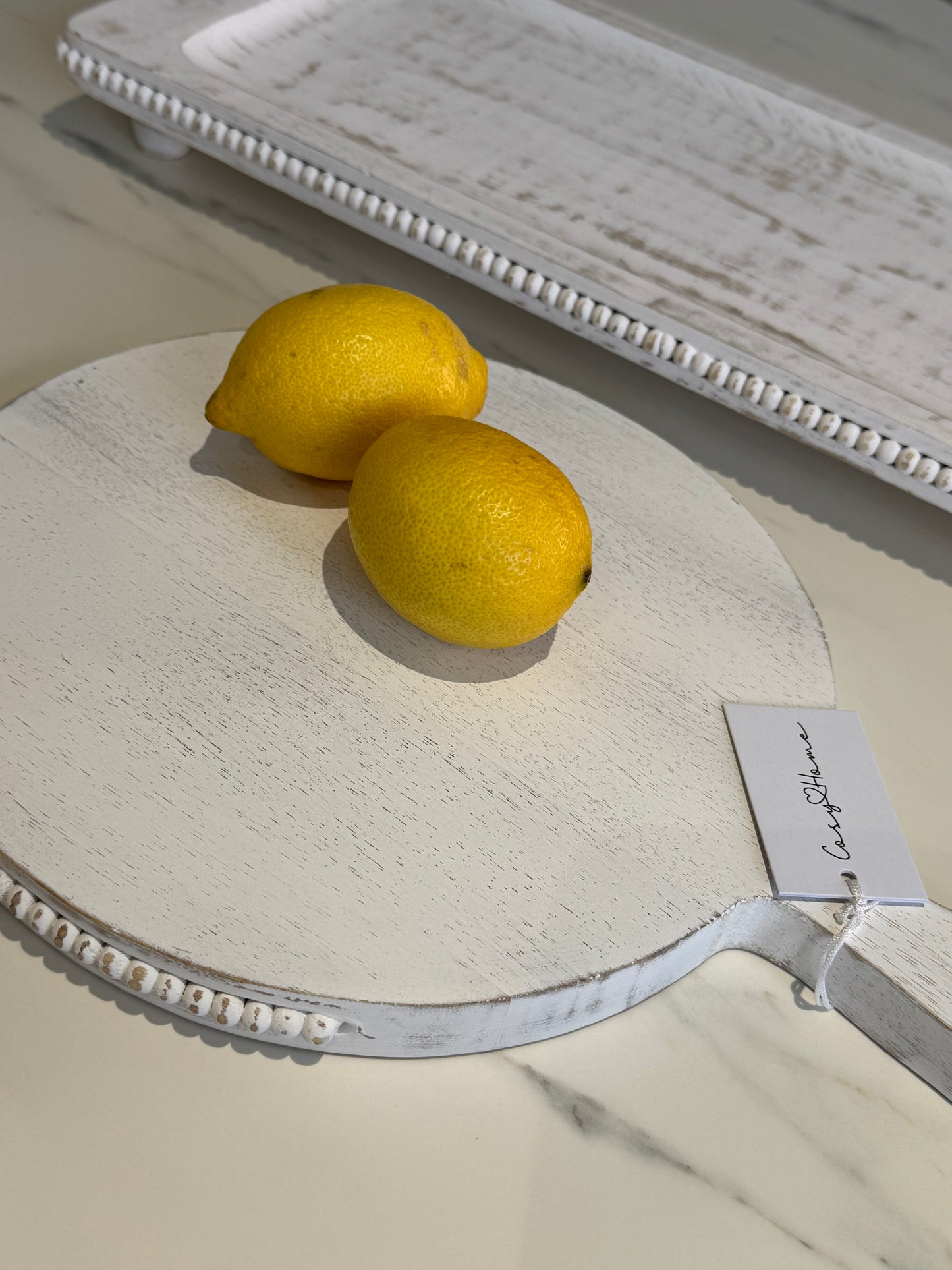 Round Mango Wood Beaded Chopping Board