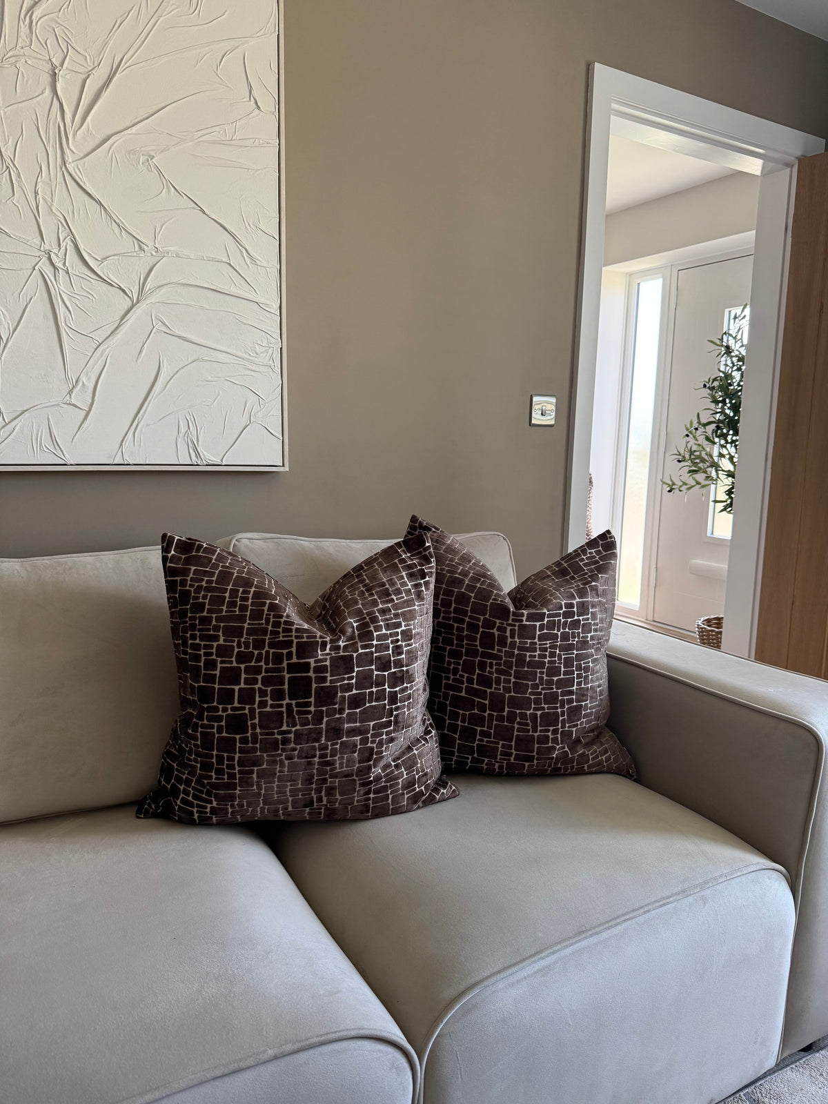 Bergen Chocolate Large Cushion