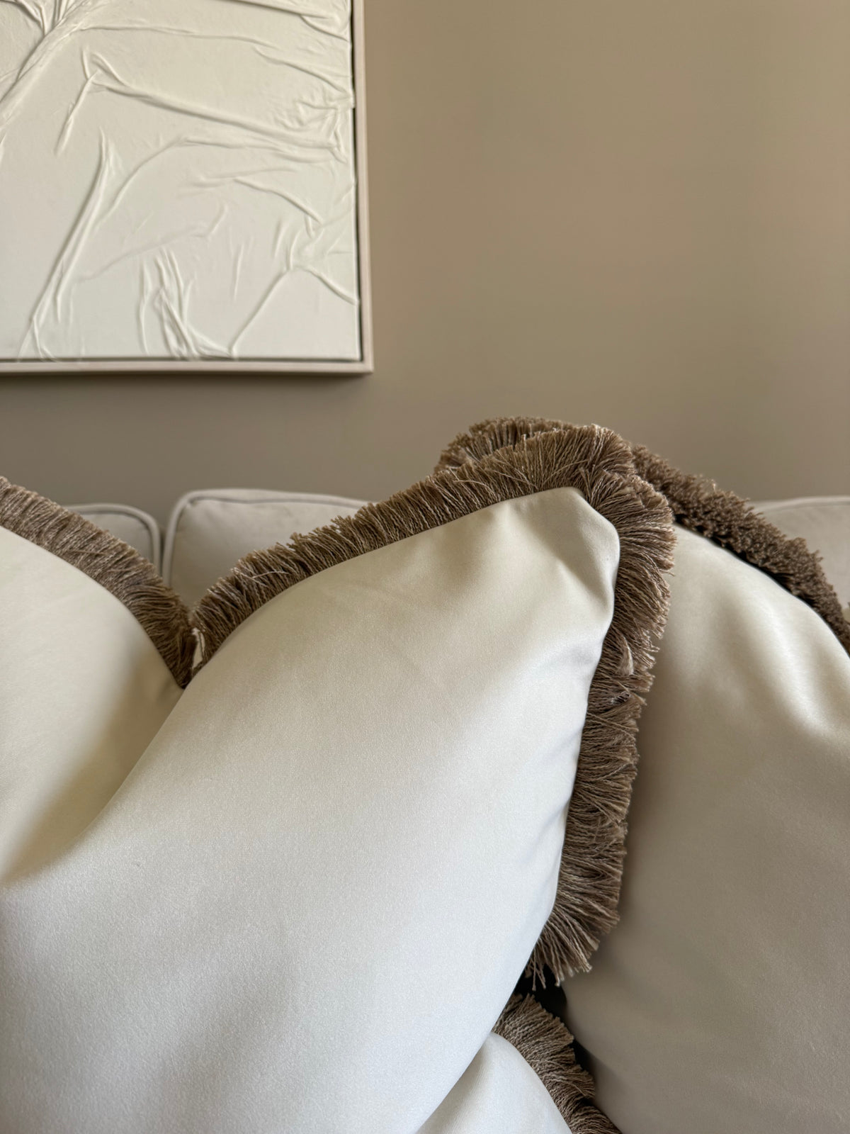 Verona Champagne Fringed Cushion