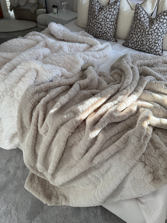 Camberwell Taupe Luxury Faux Fur Throw