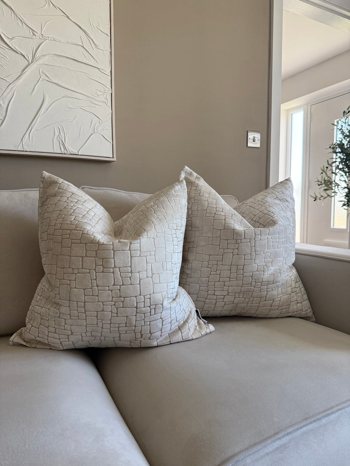 Bergen Ivory Large Cushion