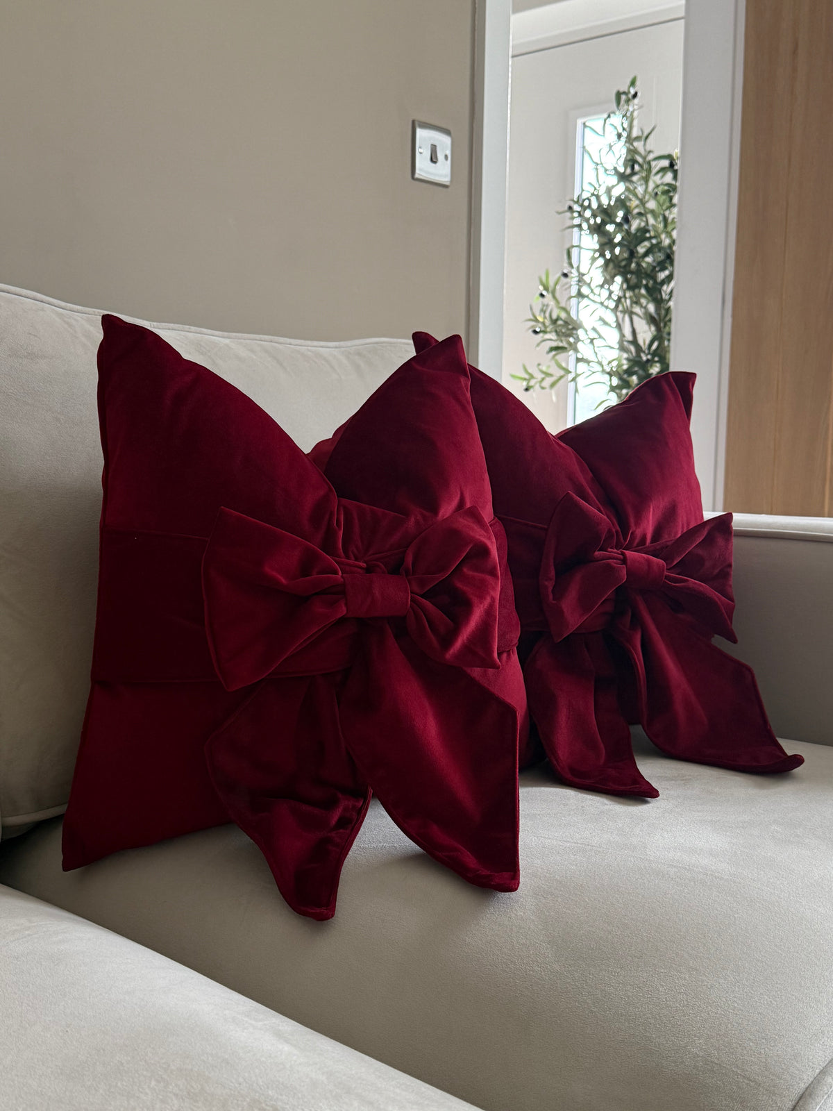 Scarlet Tied Up Bow Cushion