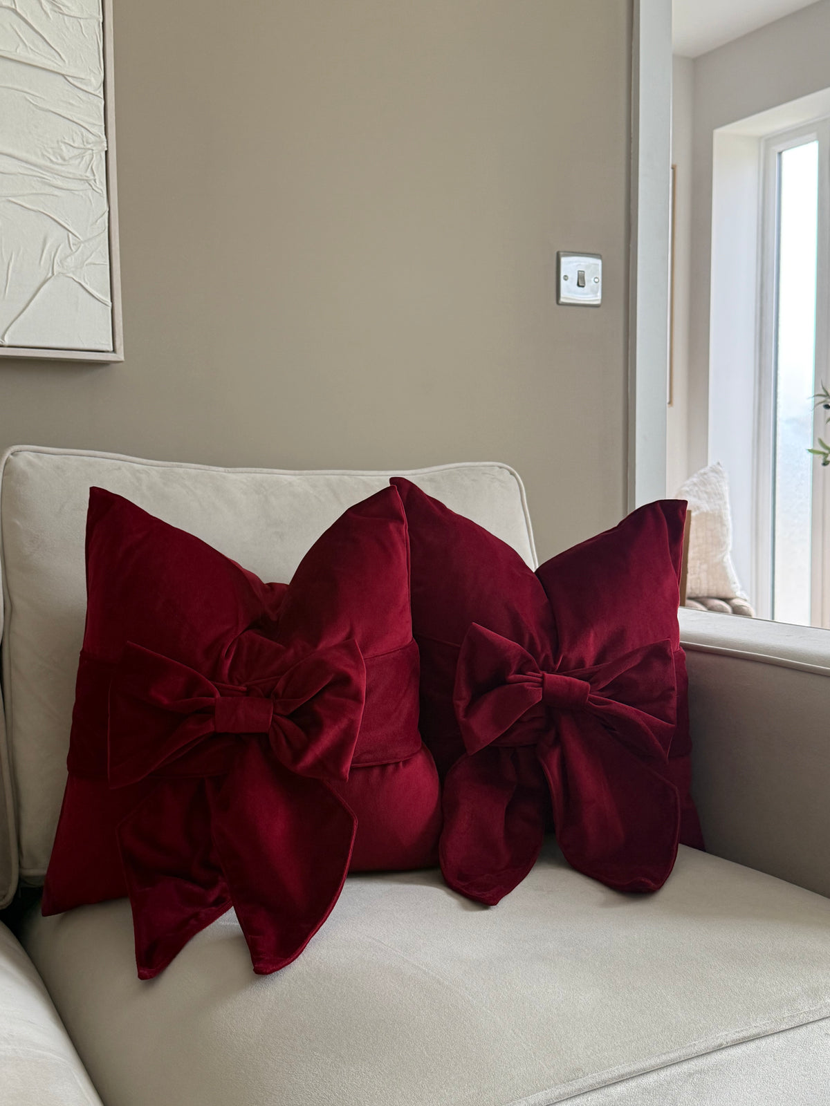Scarlet Tied Up Bow Cushion
