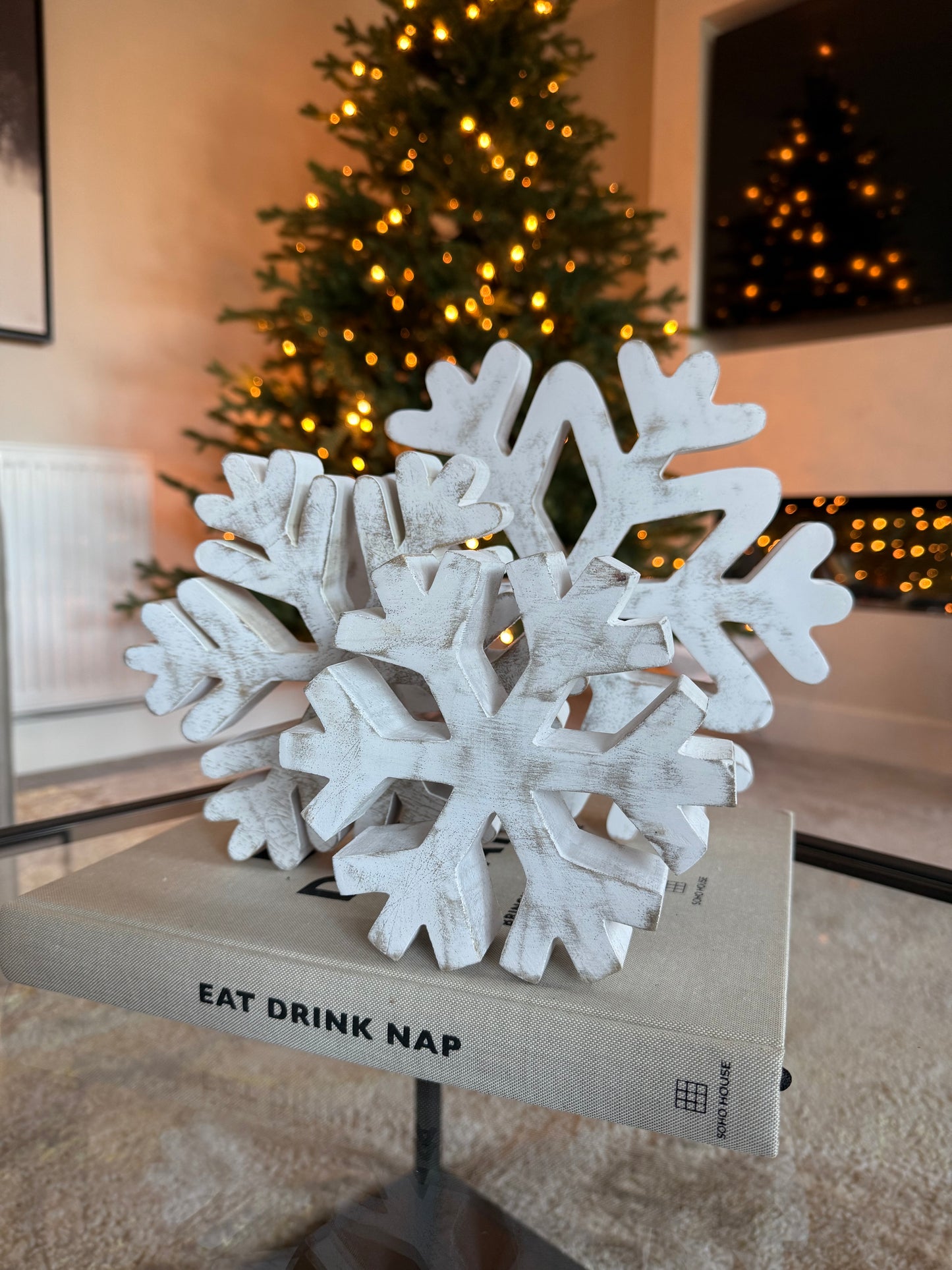 Set of 3 Standing Snowflakes