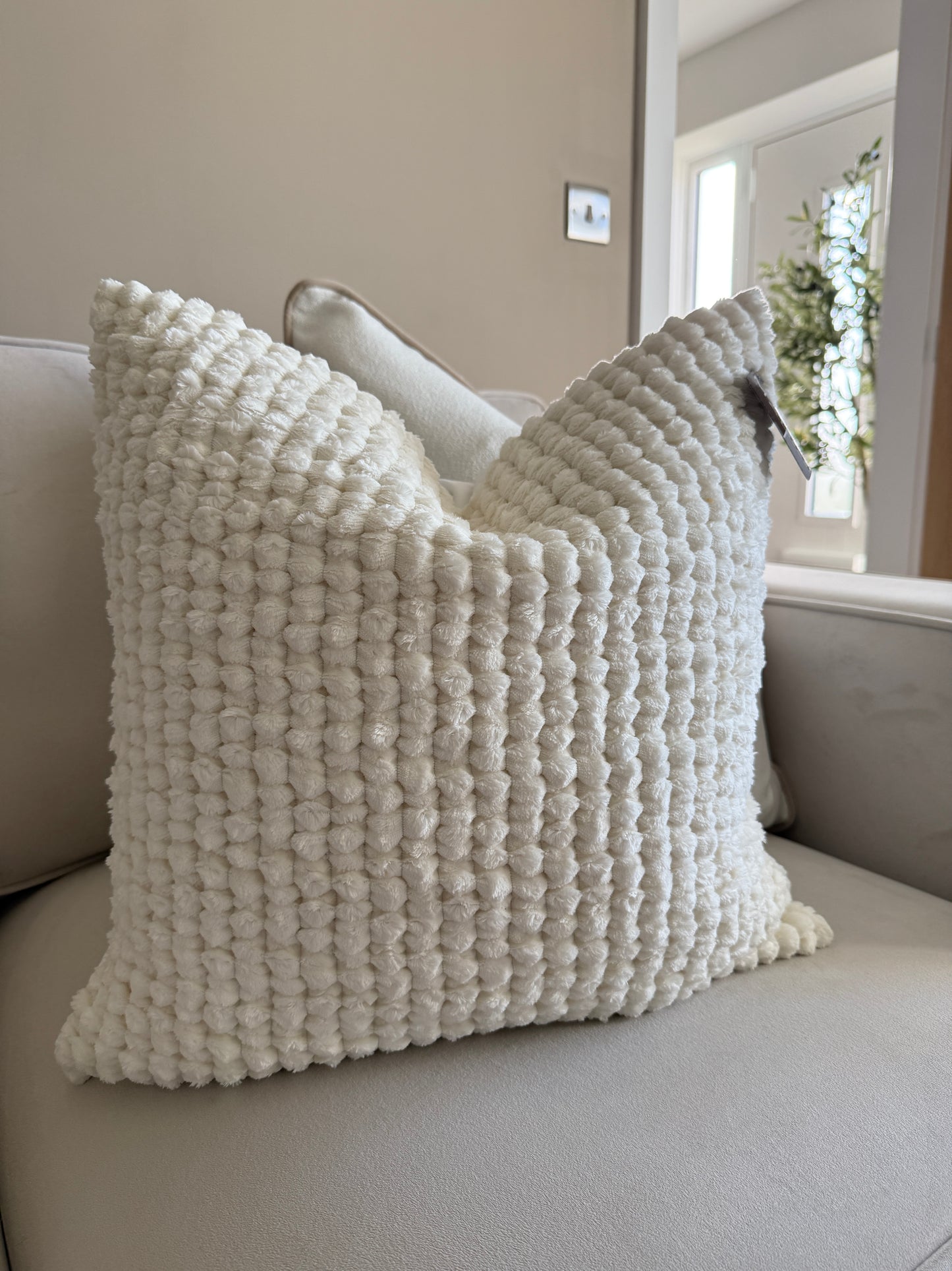 Tuffra Ivory Soft Bobble Cushion