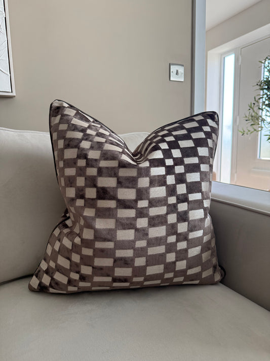 PM Modblock Chocolate Large Cushion