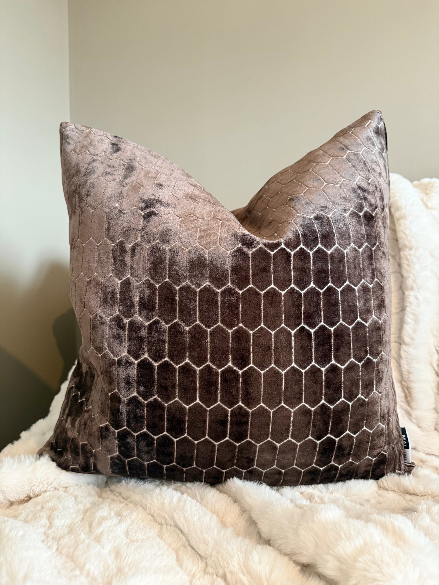 Albie Chocolate Large Cushion 22"