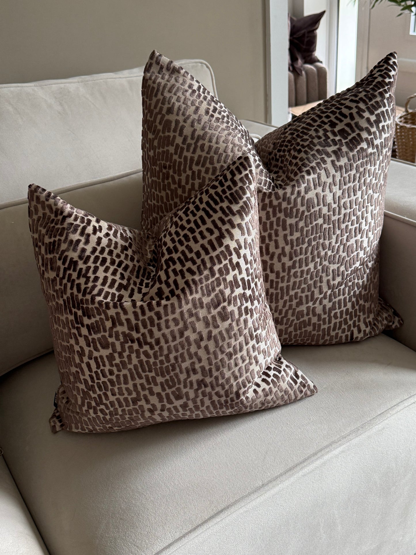 Melody Chocolate Large Cushion 22”