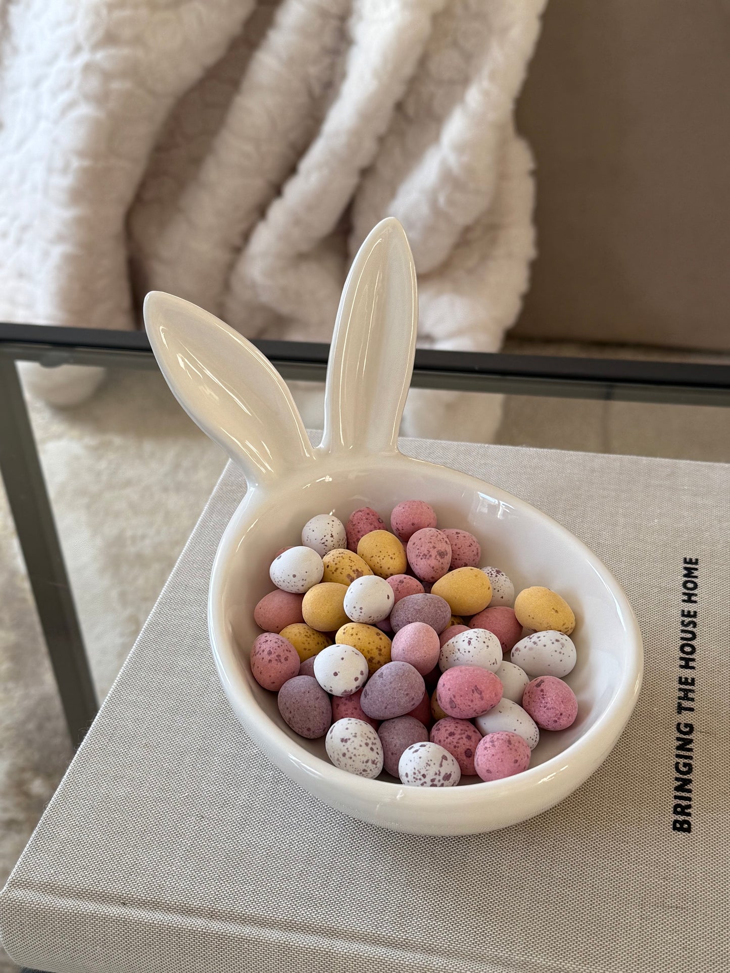 White Bunny Dish 18.5cm