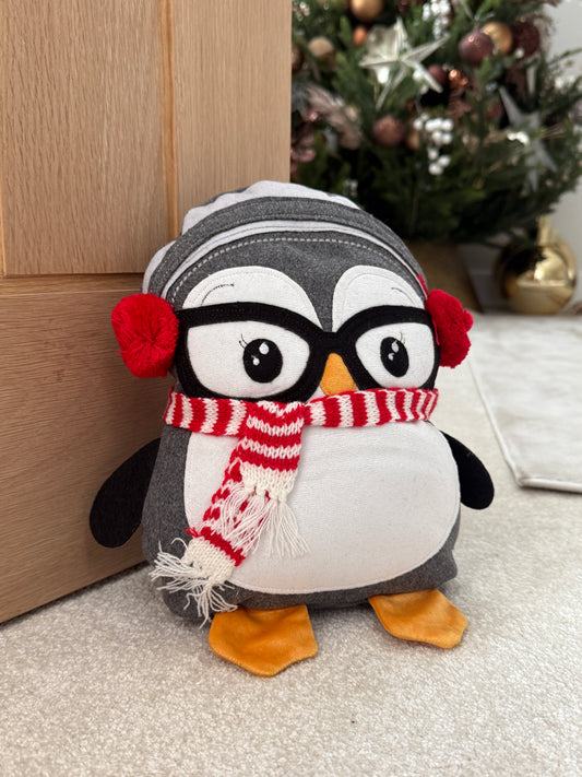 Christmas Chill Penguin Doorstop