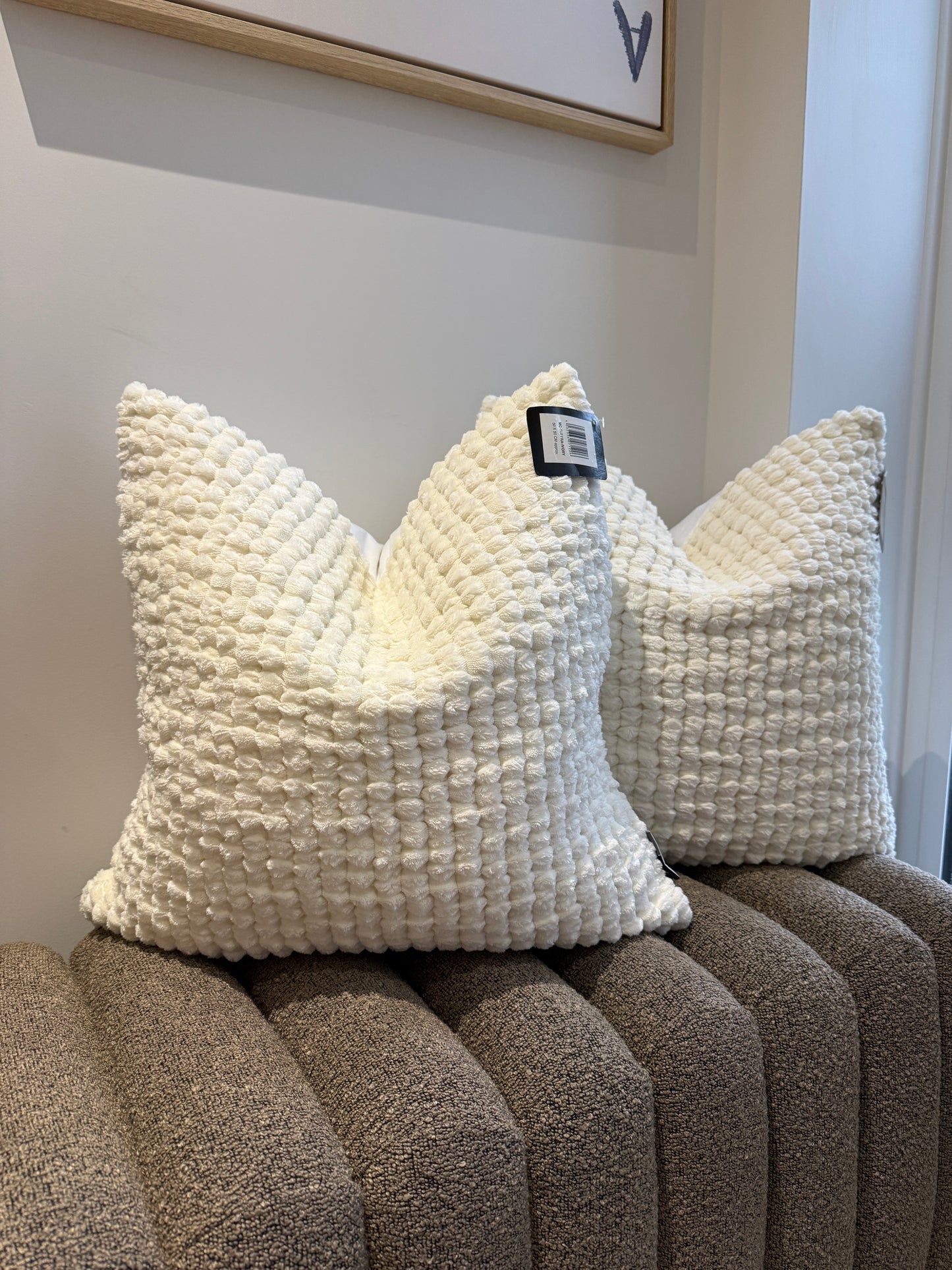Tuffra Ivory Soft Bobble Cushion