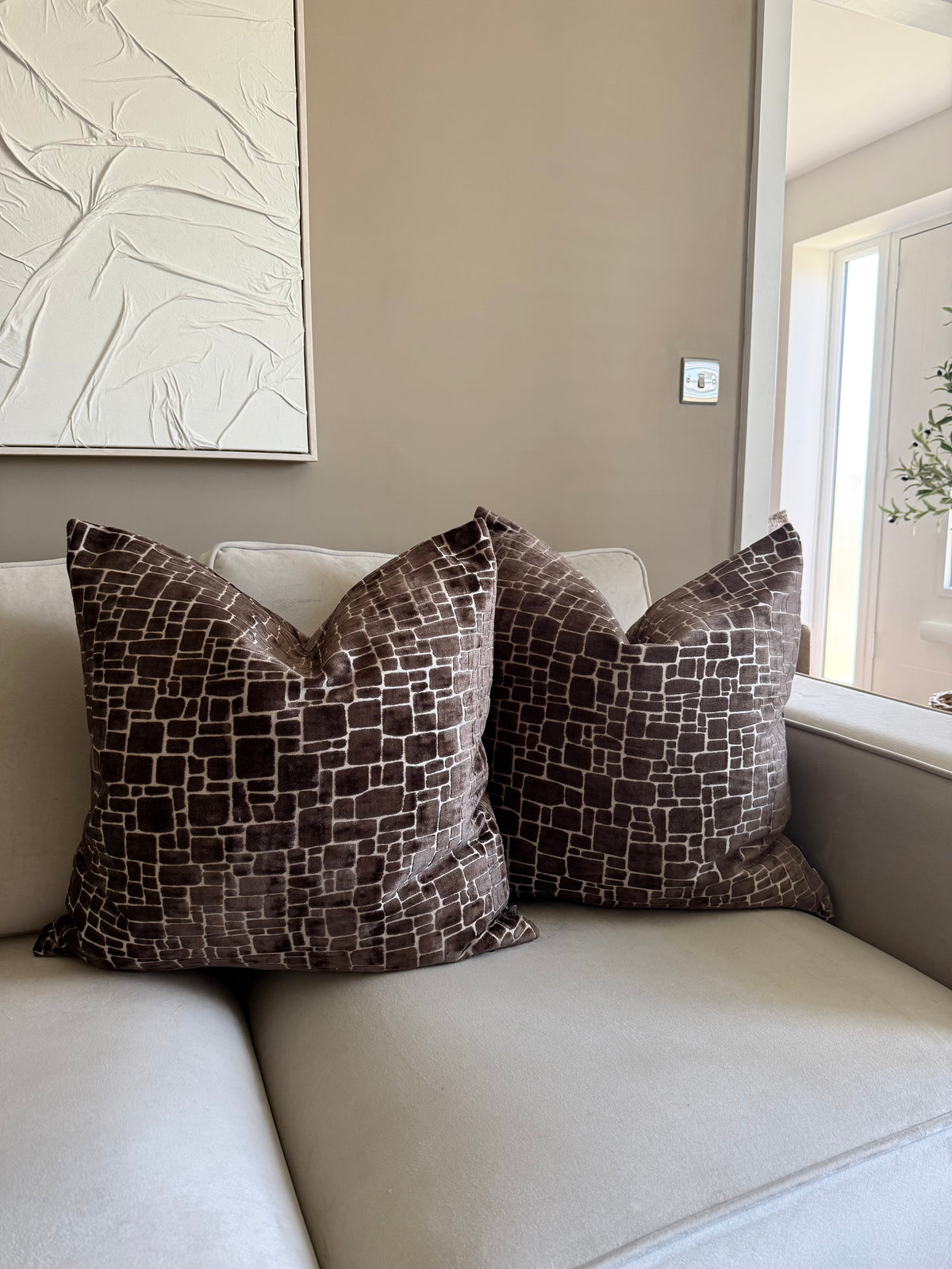 Bergen Chocolate Large Cushion