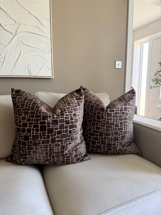 Bergen Chocolate Large Cushion